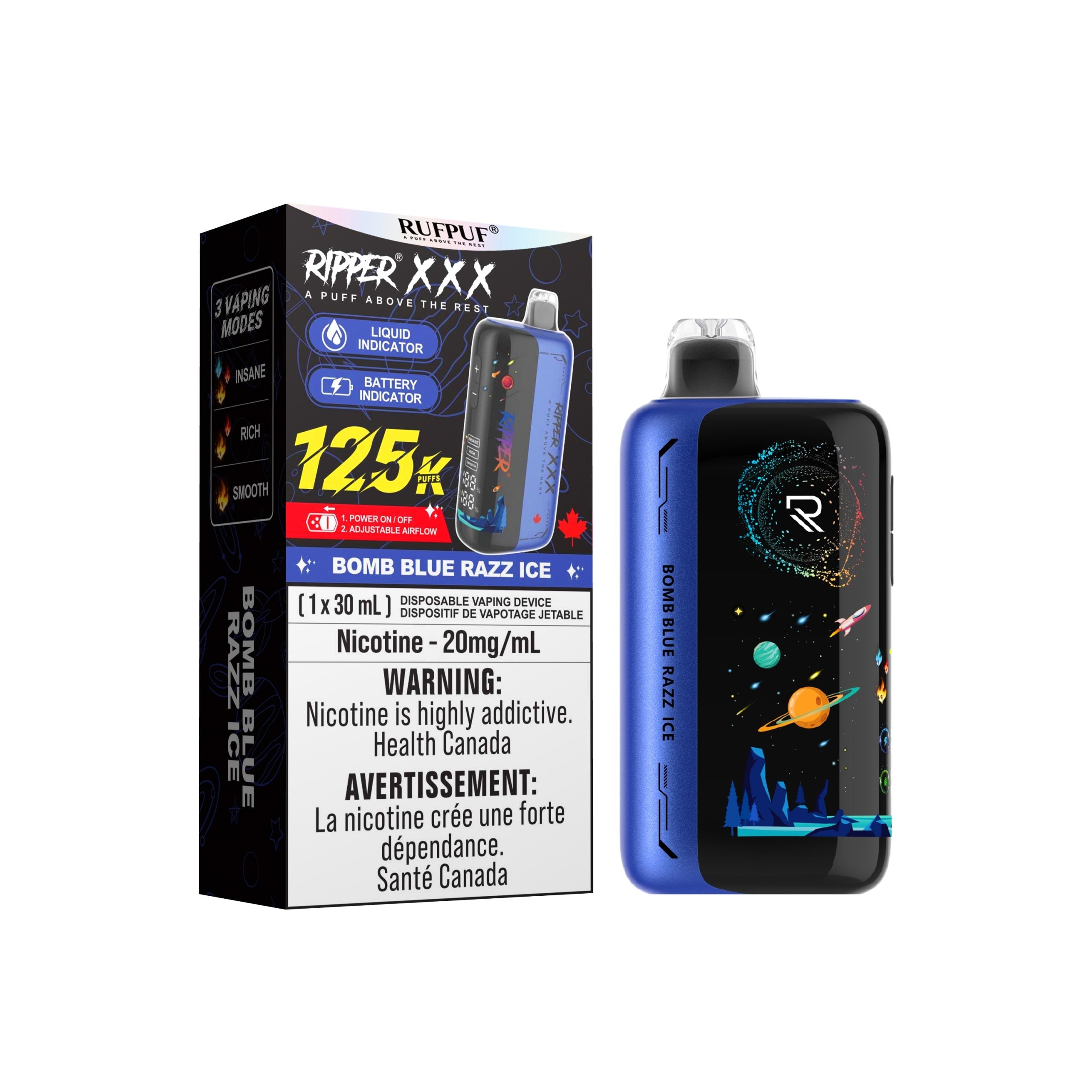 Ripper X Bomb Blue Razz Ice 125k