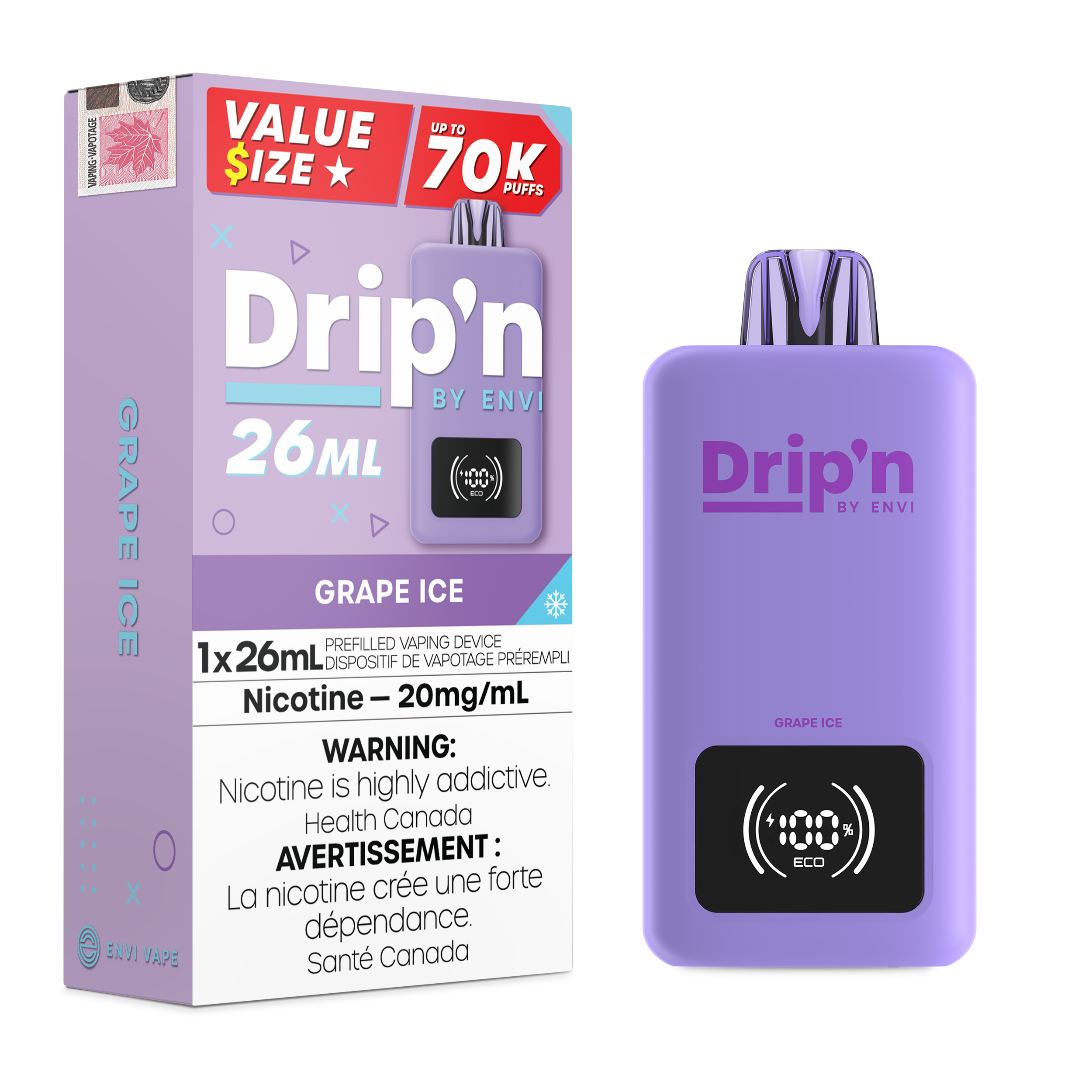 Drip'n 26ml 20mg 70k Grape Ice
