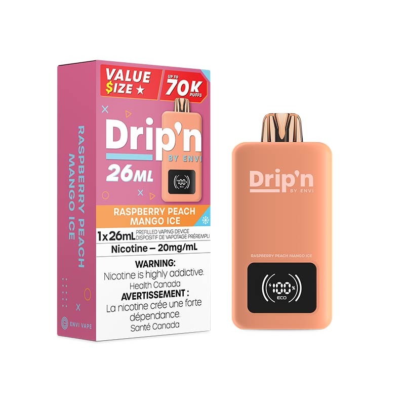 Drip'n 26ml 20mg 70k Raspberry Peach Mango Ice