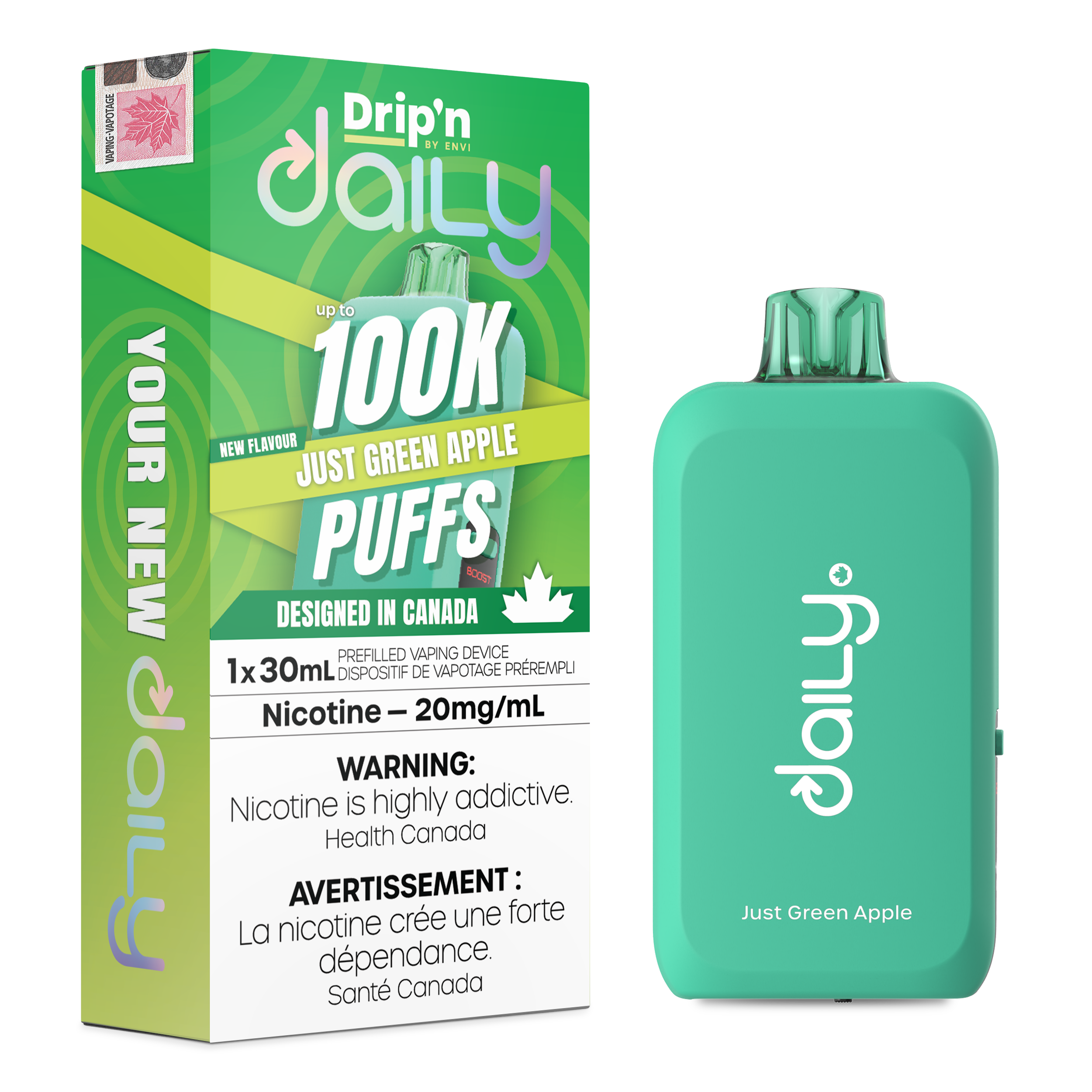 Drip'n Daily 100k Just Green Apple