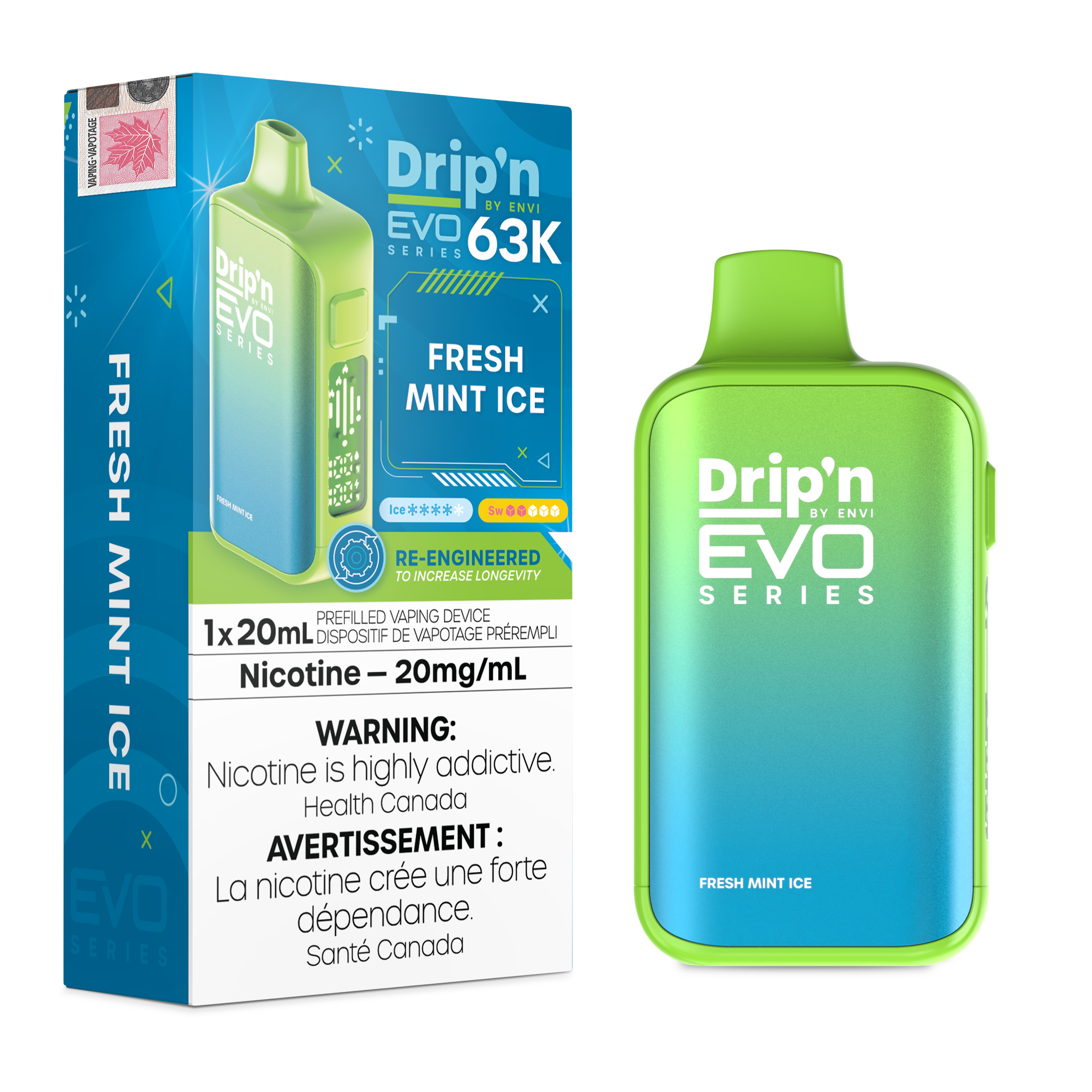 Drip'n Evo 63k Puffs Fresh Mint Ice