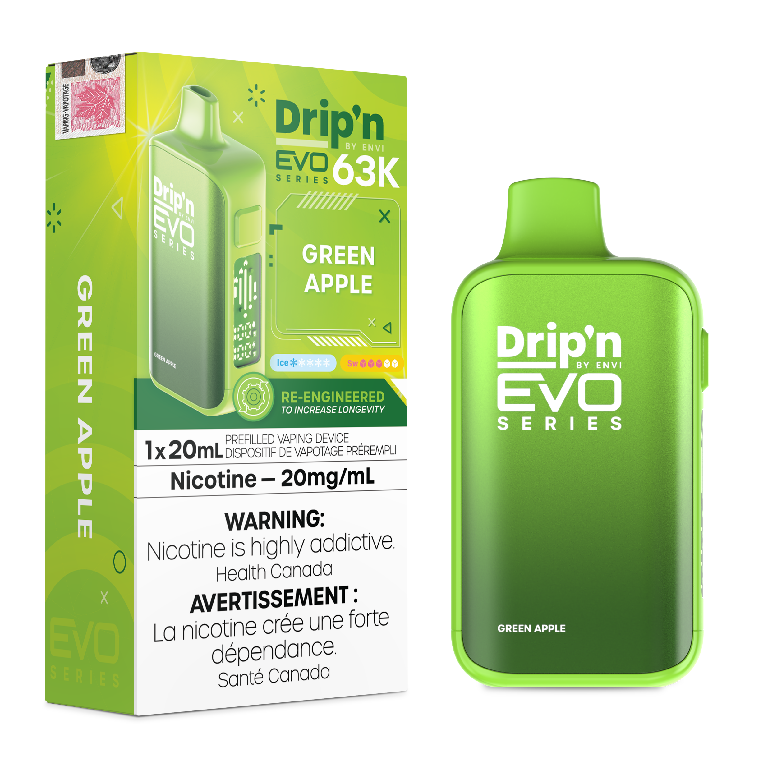 Drip'n Evo 63k Puffs Green Apple
