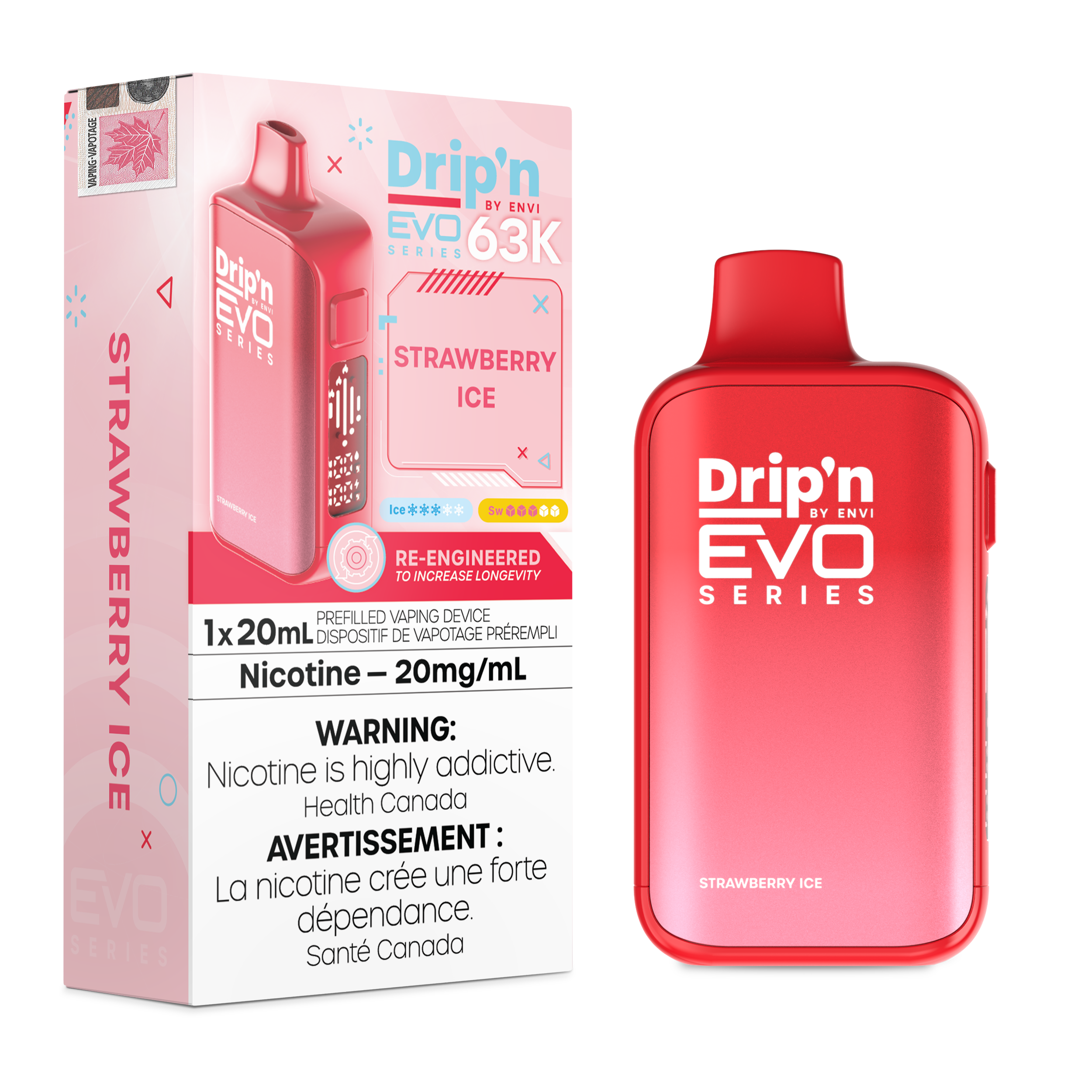Drip'n Evo 63k Puffs Strawberry Ice