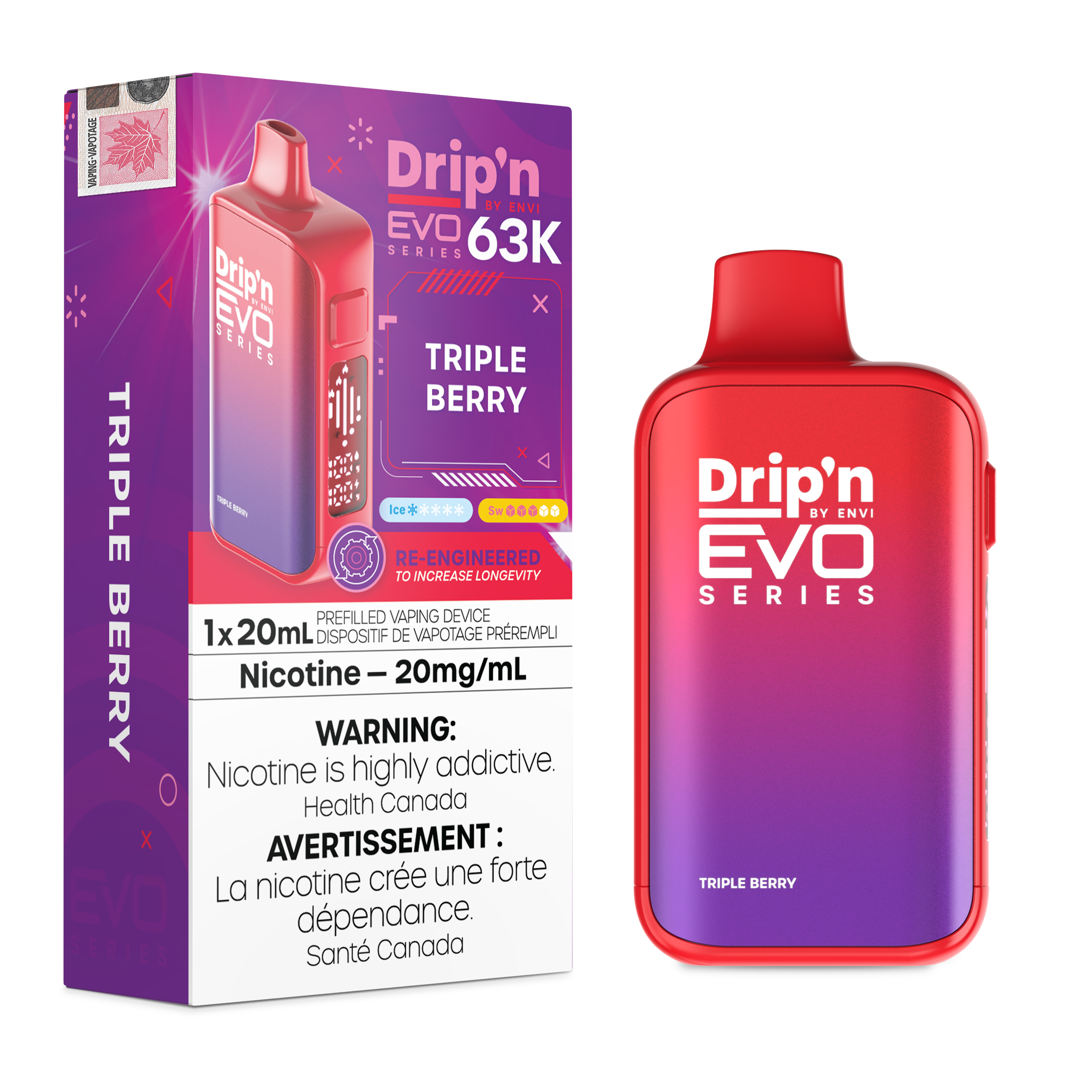 Drip'n Evo 63k Puffs Tripple Berry