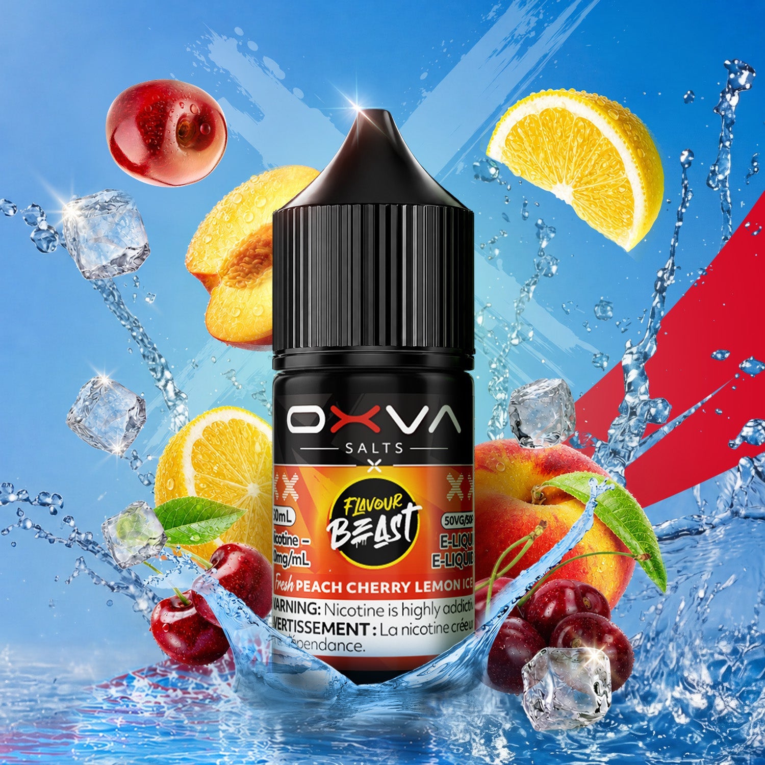 Flavour Beast Oxva 30ml Peach Cherry Lemon Ice