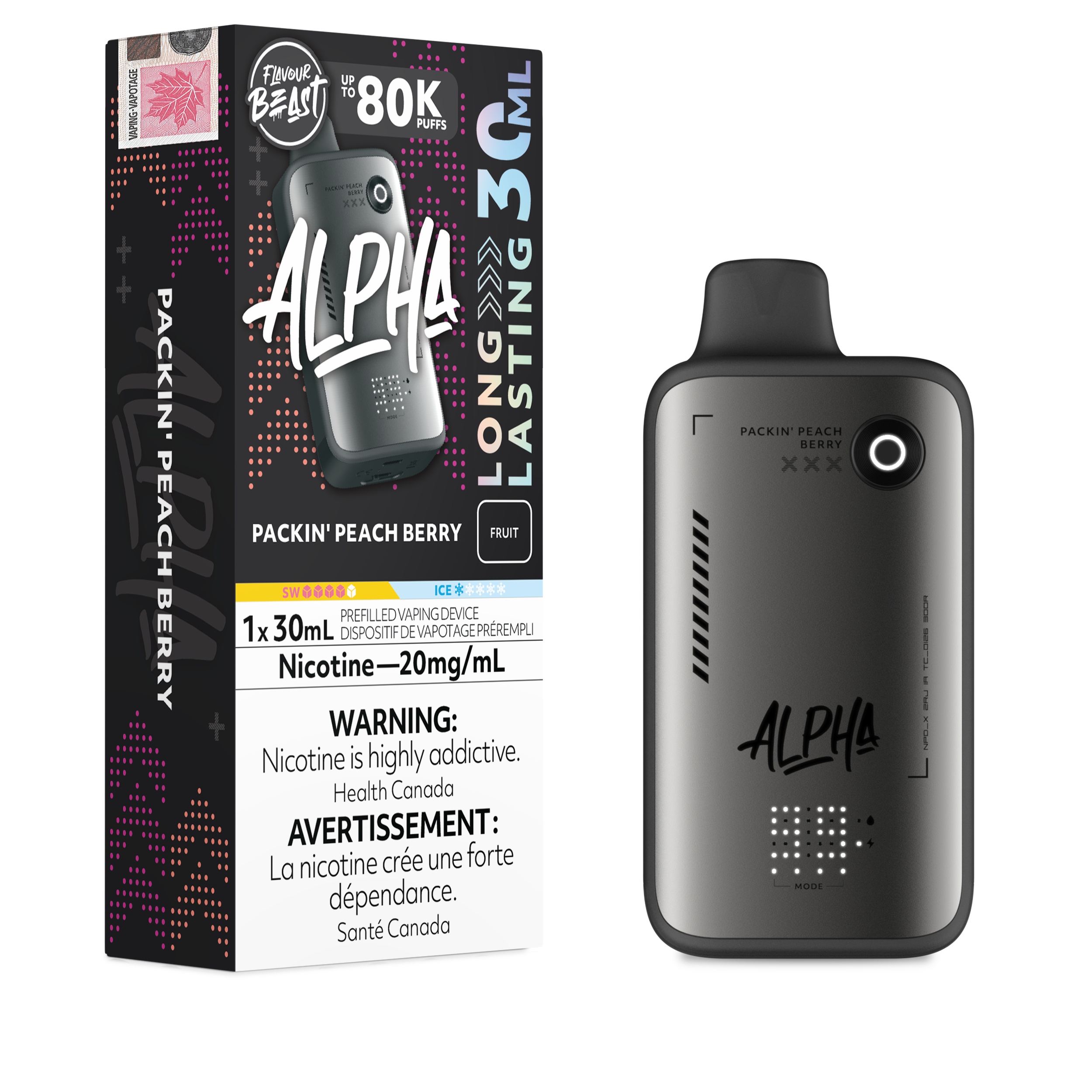 Flavour Beast 80k Alpha Packin Peach Berry