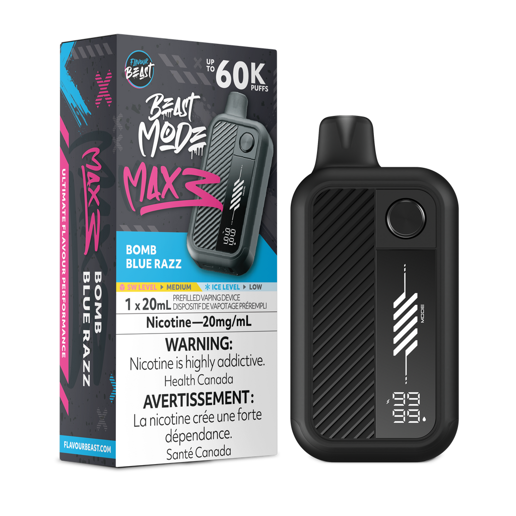 Flavour Beast Beast Mode Max 3 Bomb Blue Razz 60k