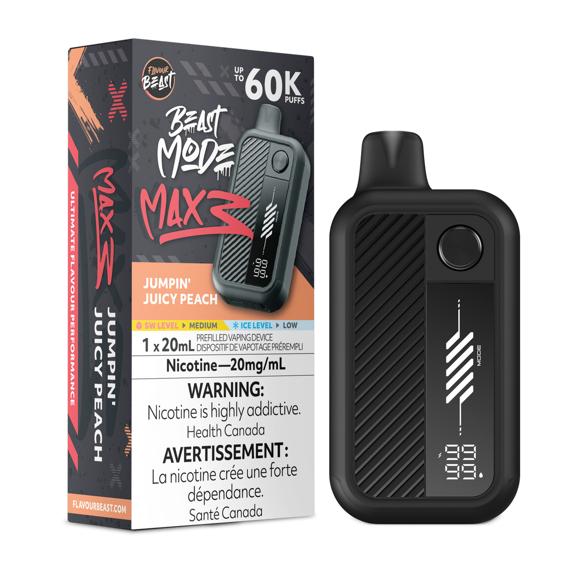 Flavour Beast Beast Mode Max 3 60k Jumpin Juicy Peach