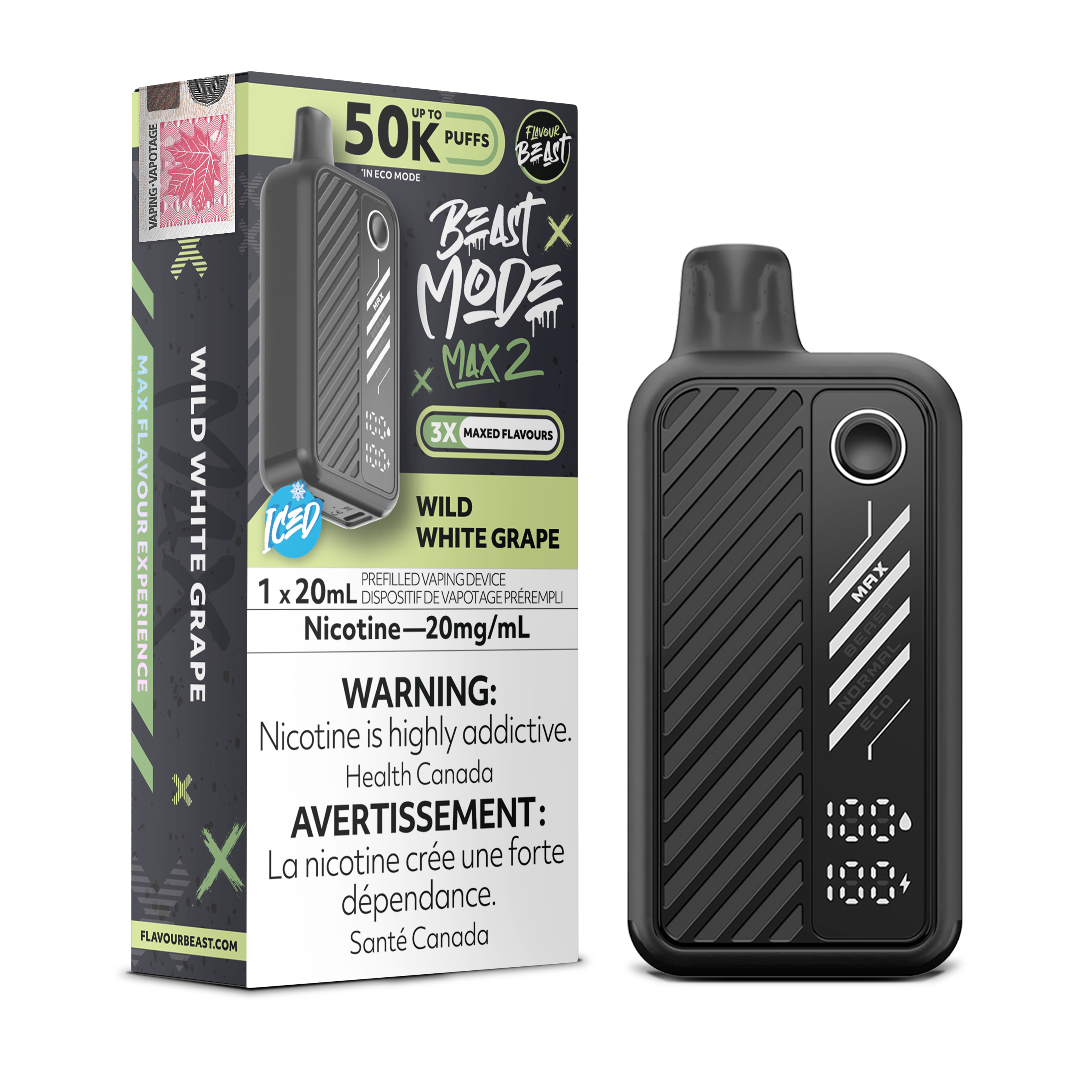 Flavour Beast Mode Max 2 50k Wild White Grape