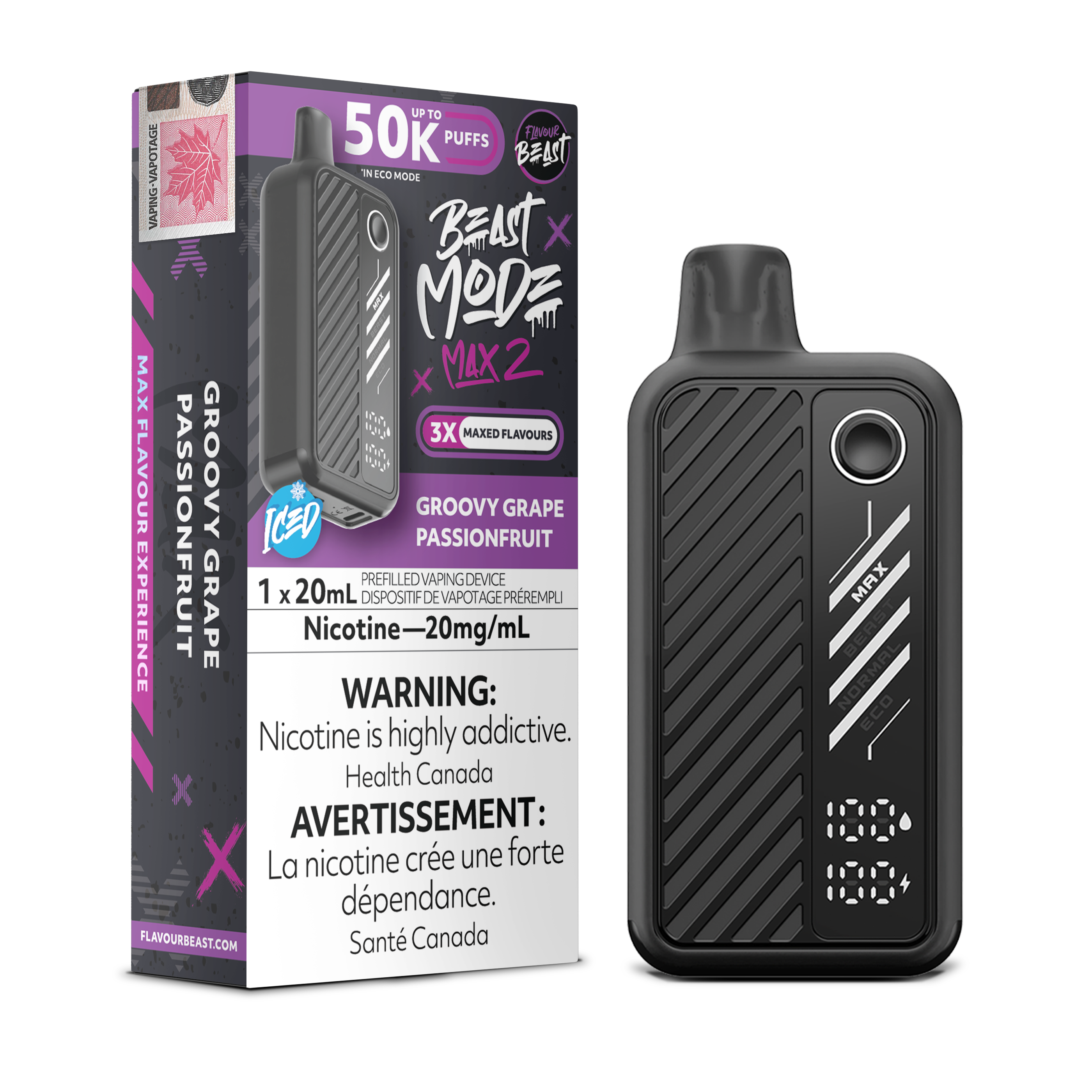 Flavour Beast Mode Max 2 50k Groovy Grape Passionfruit