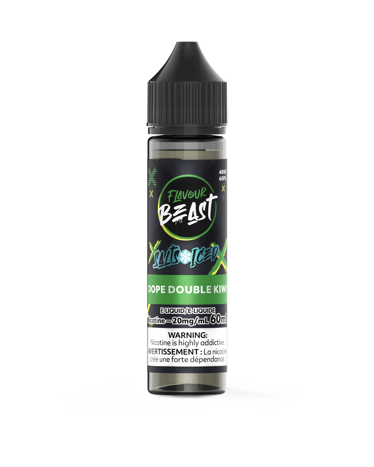Flavour Beast E-juice 60ml 20mg Dope Double Kiwi