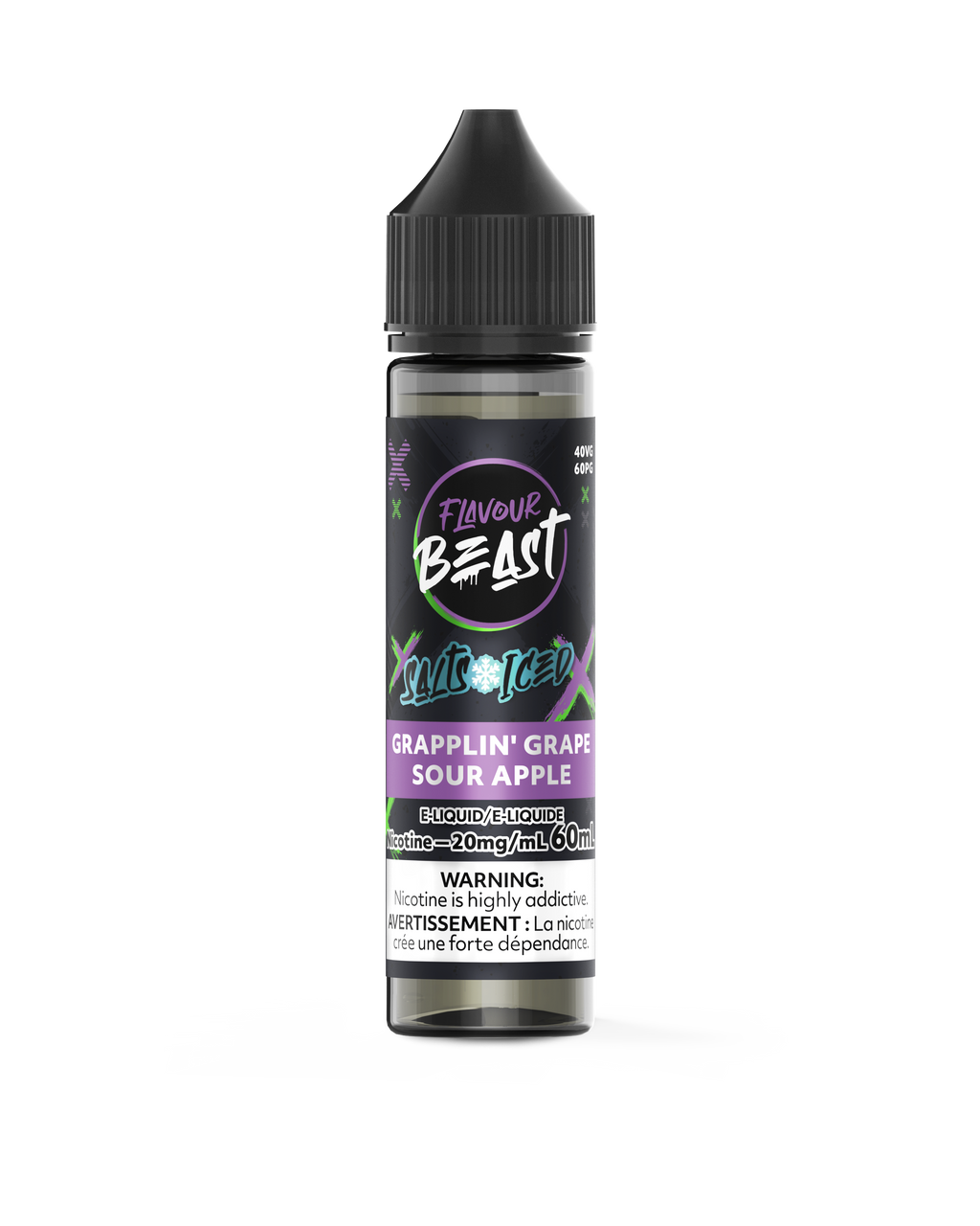 Flavour Beast E-juice 60ml 20mg Grapplin' Grape Sour Apple