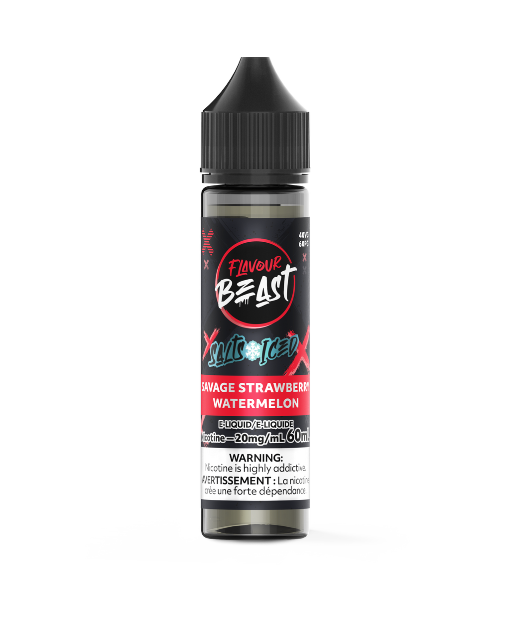 Flavour Beast E-juice 60ml 20mg Savage Strawberry Watermelon