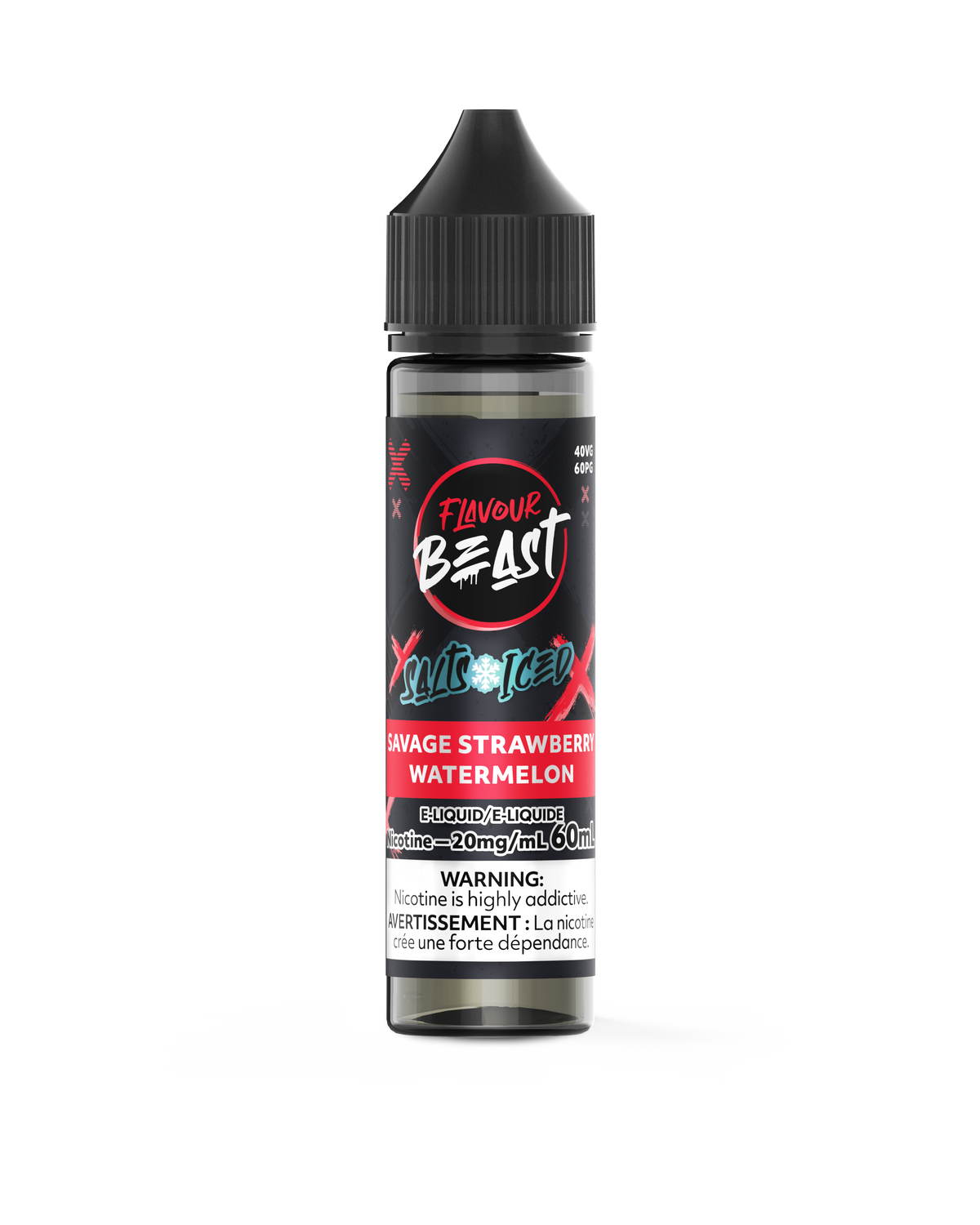 Flavour Beast E-juice 60ml 20mg Savage Strawberry Watermelon