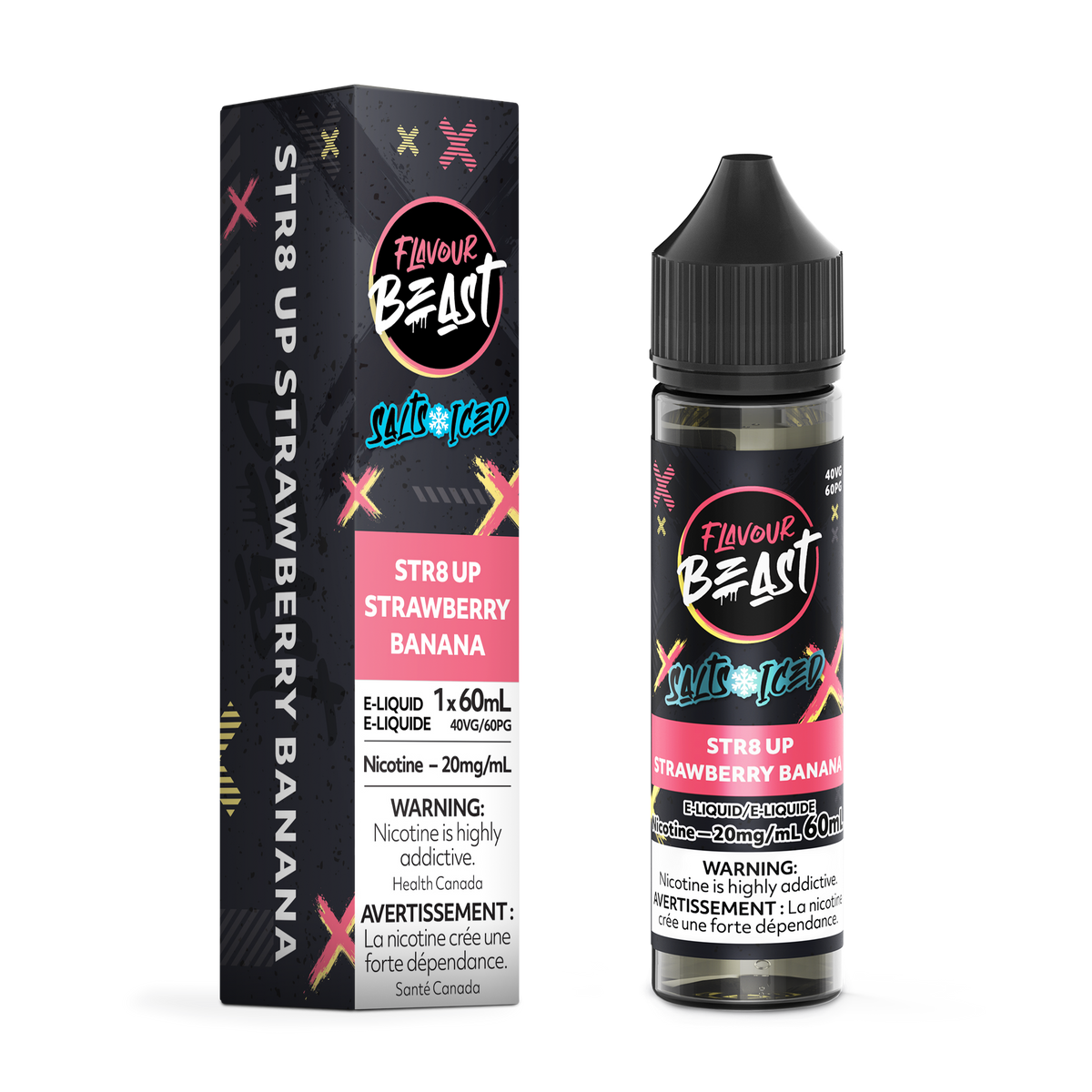 Flavour Beast E-juice 60ml 20mg Str8 Up Strawberry Banana