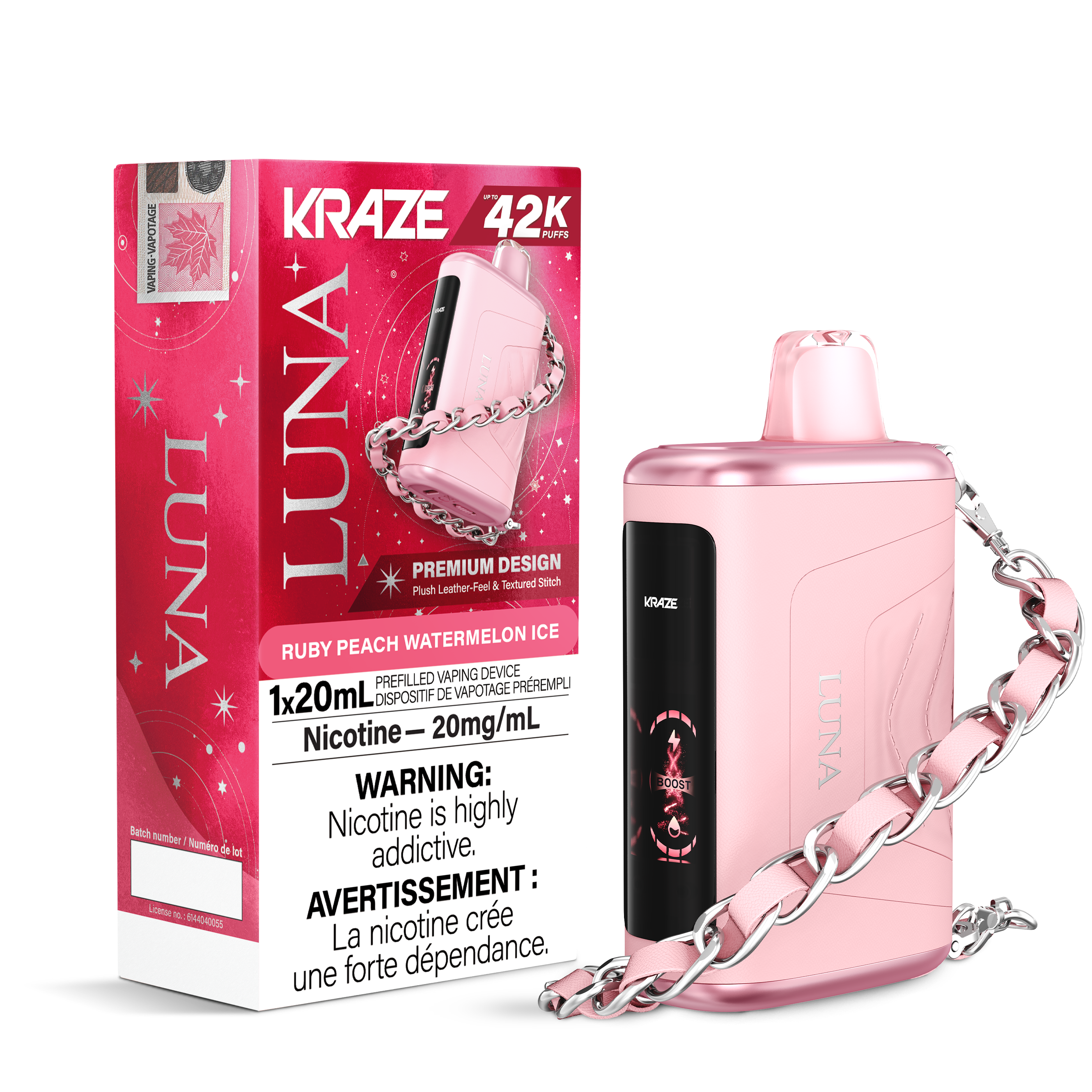 Kraze Luna Dispo 42k Ruby Peach Watermelon Ice