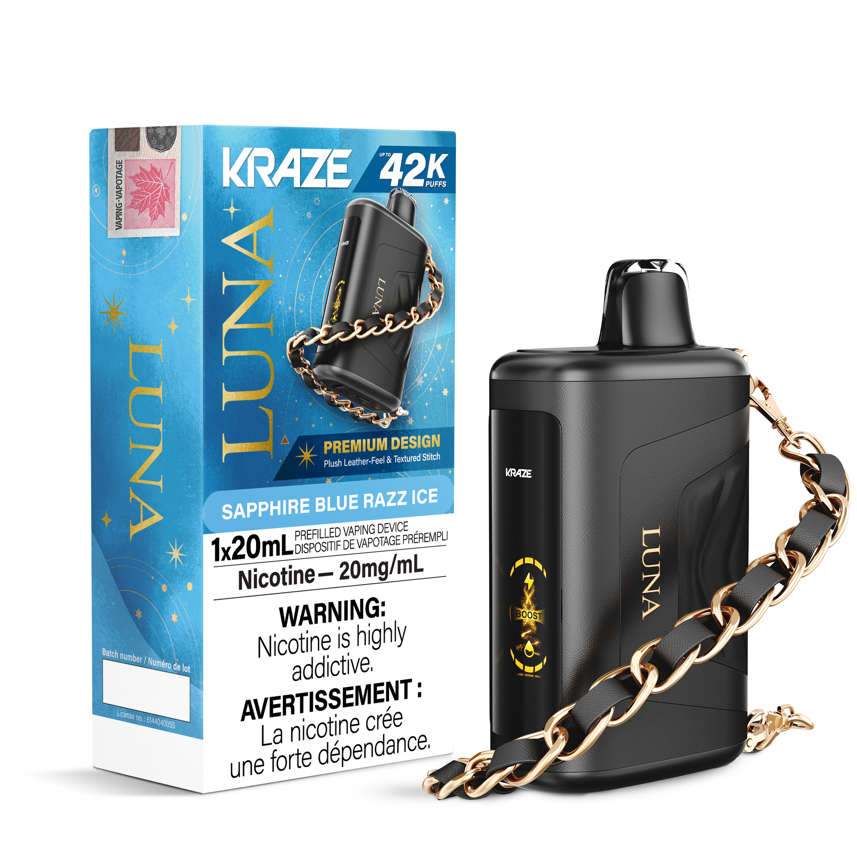 Kraze Luna Dispo 42k Saphire Blue Razz Ice