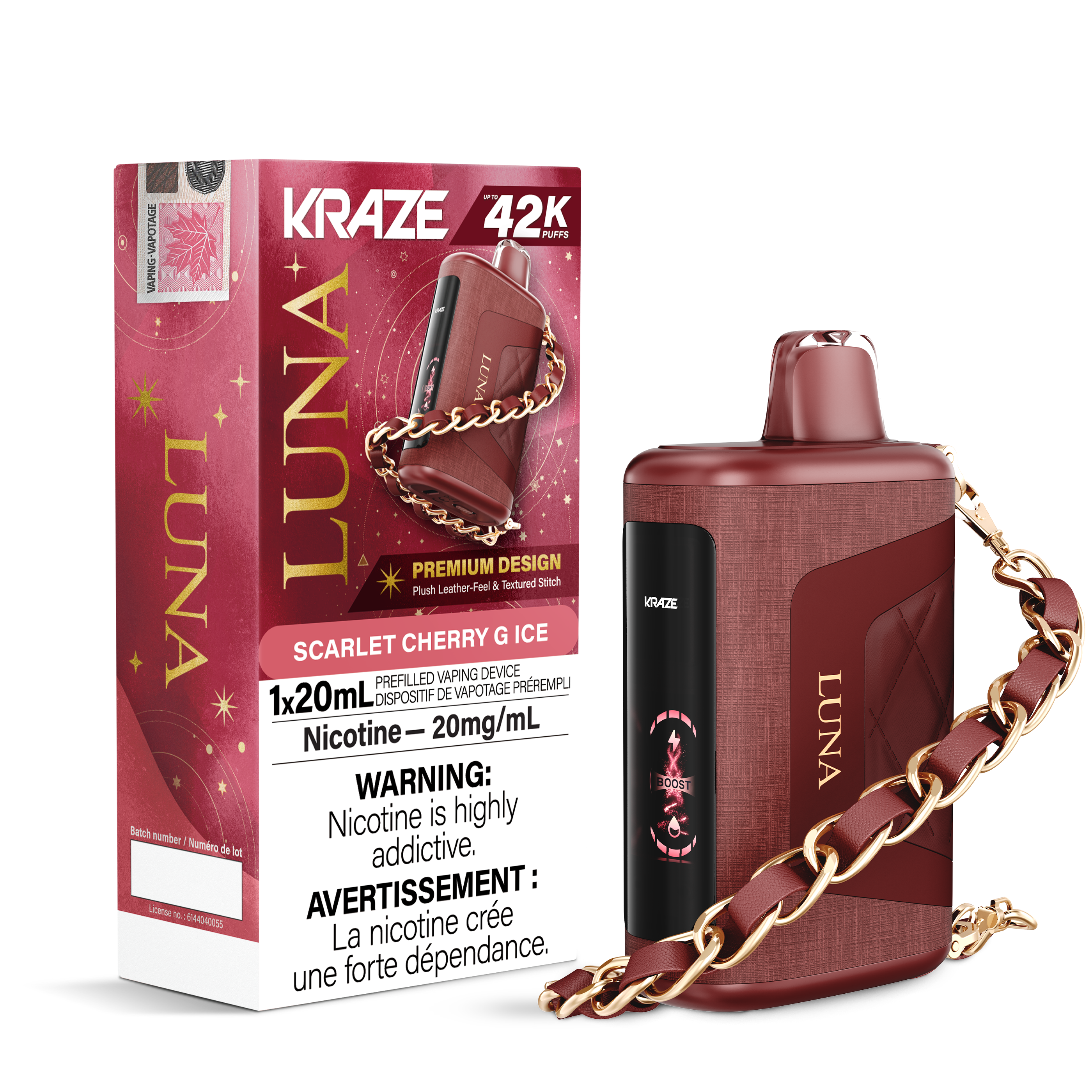 Kraze Luna Dispo 42k Scarlet Cherry G Ice
