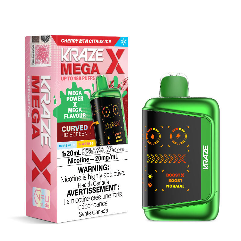 Kraze Mega X 48k Puffs Cherry Mtn Citrus Ice