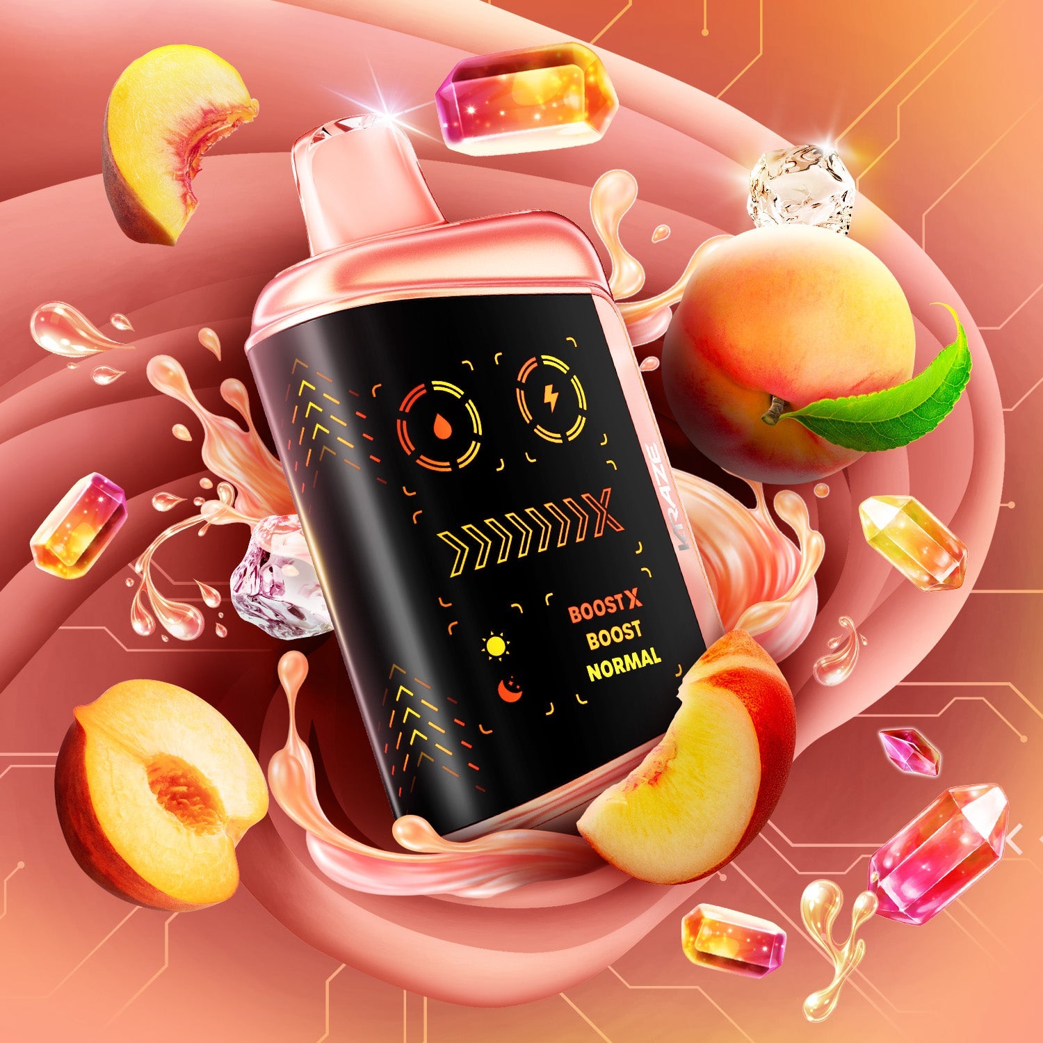 Kraze Mega X 48k Frizzy Peach G Ice