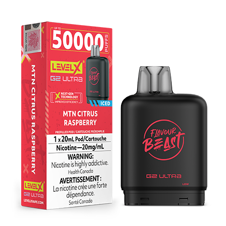 Flavour Beast Level X 50k Mtn Citrus Raspberry Ice