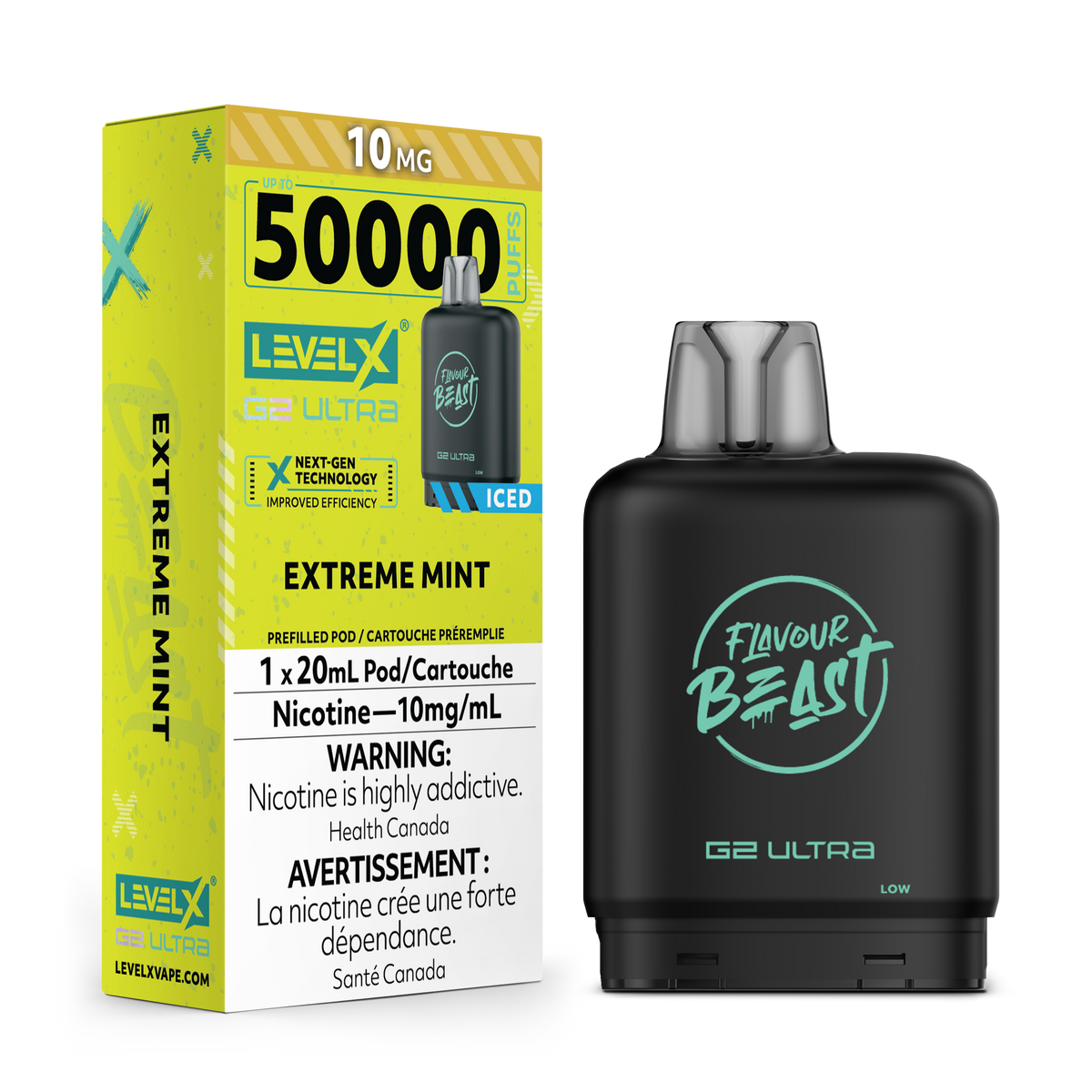 Flavour Beast Level X 50k 10mg Extreme Mint
