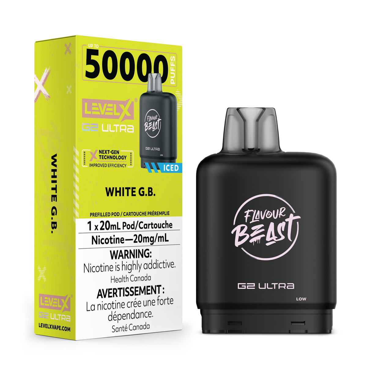 Flavour Beast Level X 50k White G.B Iced
