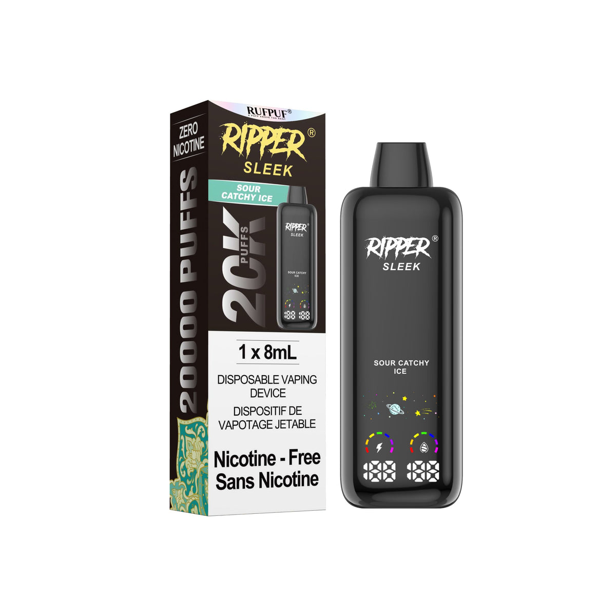 Ripper Sleek Sour Catchy Ice Zero Nic