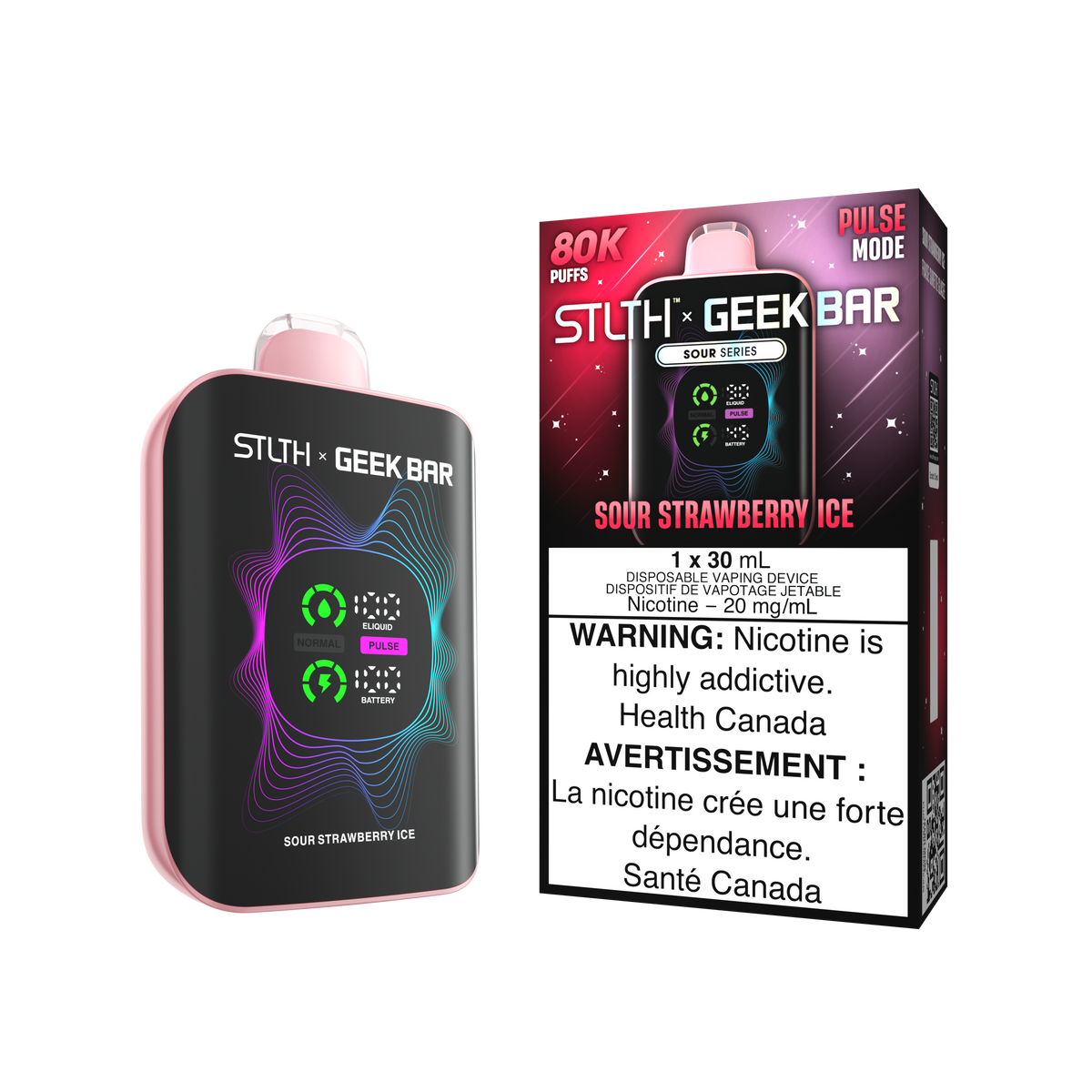 Stlth x Geek Bar Sour Strawberry Ice 80k
