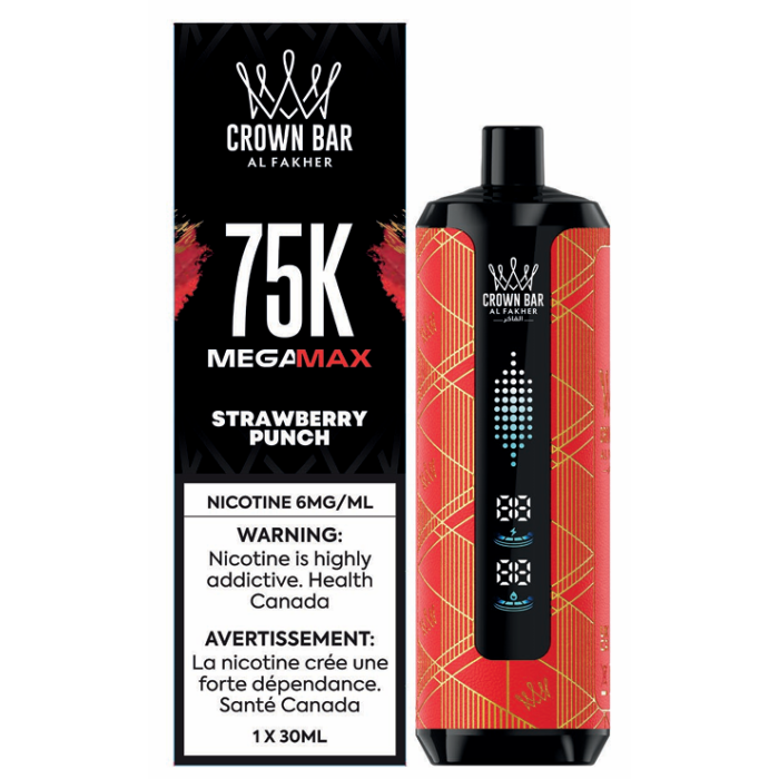 Crown Bar Mega Max 75k. Strawberry Punch