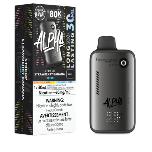 Flavour Beast Alpha 80k Str8 Up Strawberry Banana Iced
