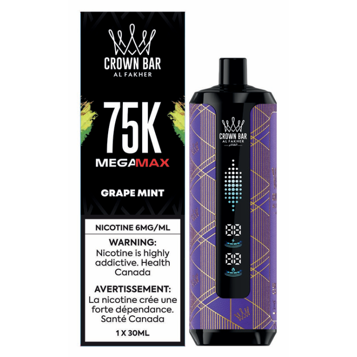 Crown Bar Mega Max 75k  Grape Mint