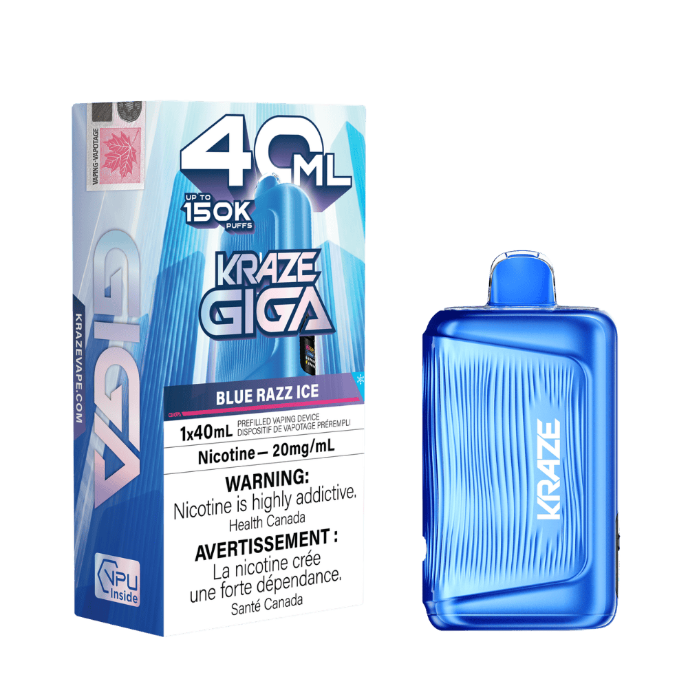 Kraze Giga 150k Blue Razz Ice disposable vape