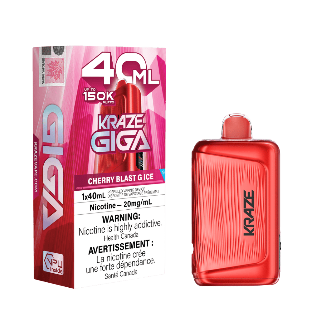 Kraze Giga 150k Cherry Blast G Ice disposable vape
