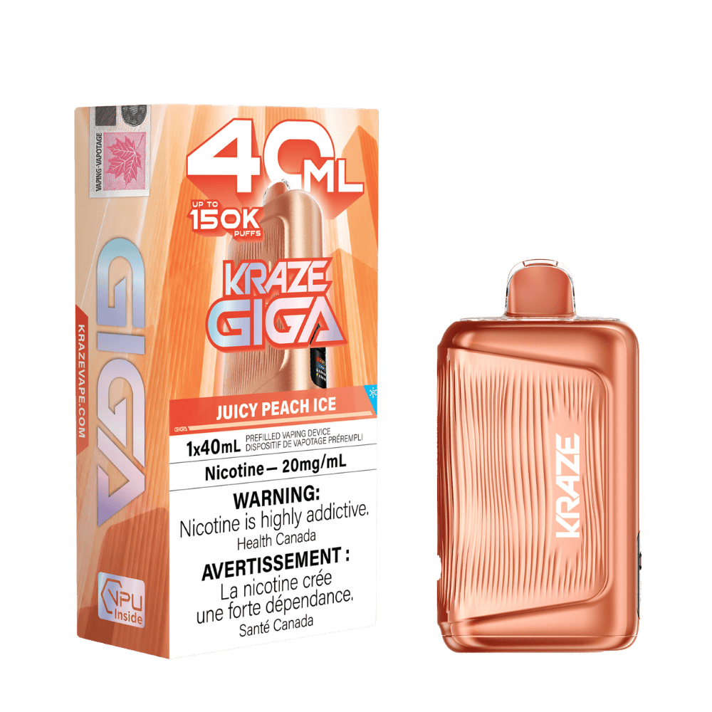 Kraze Giga 150k Juicy Peach Ice disposable vape