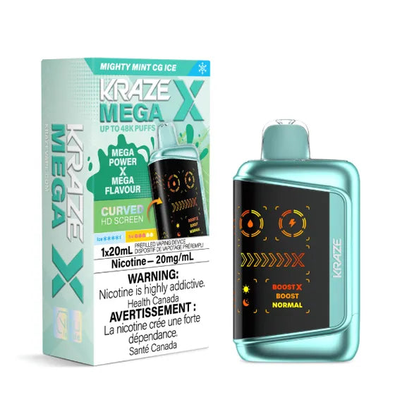 Kraze Mega X 48k Puffs Mighty Mint CG Ice