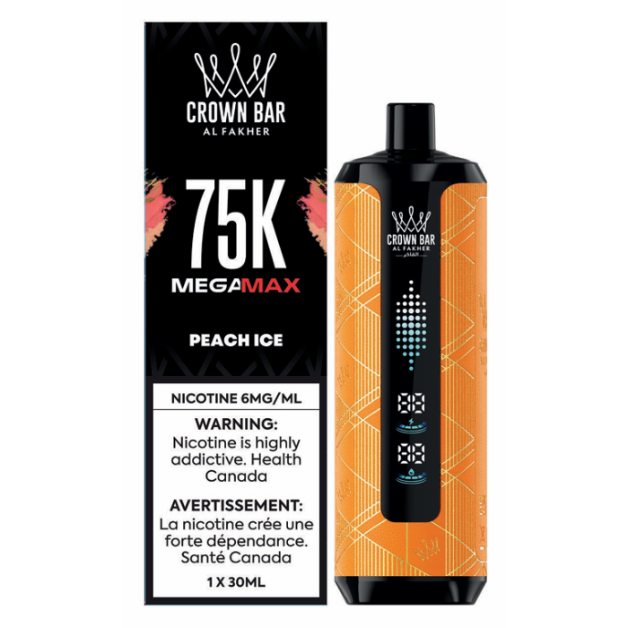 Crown Bar Mega Max 75k. Peach Ice