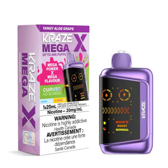 Kraze Mega X 48k Puffs Tangy Aloe Grape