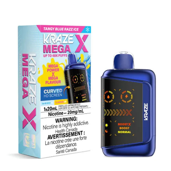 Kraze Mega X 48k Puffs Tangy Blue Razz Ice