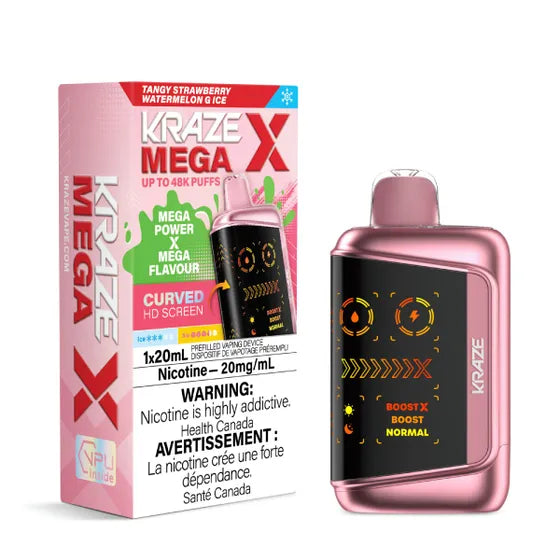 Kraze Mega X 48k Puffs Tangy  Strawberry Watermelon G Ice